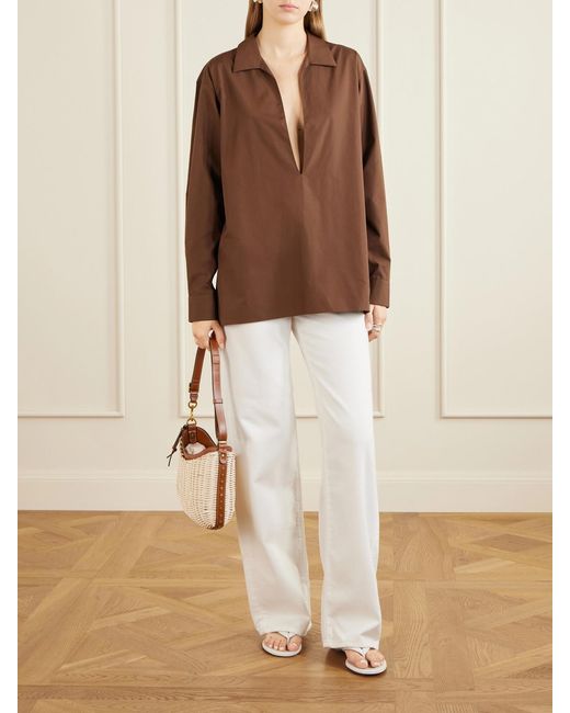 Comme Si Brown Cotton-Poplin Shirt
