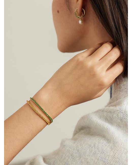 Roxanne First Natural 14-Karat Tsavorite Tennis Bracelet