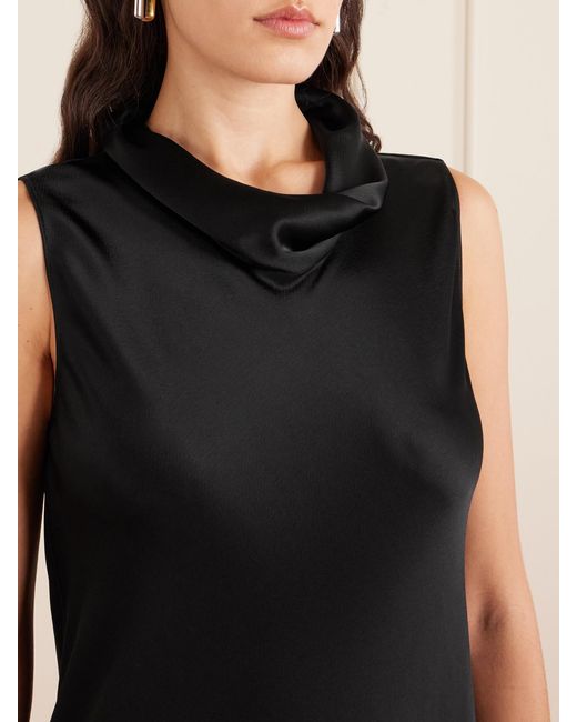 Leset Black Barb Satin Midi Dress