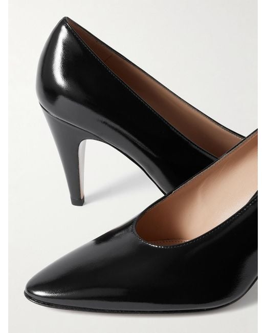 Gianvito Rossi Black Amelia 85 Patent-Leather Pumps