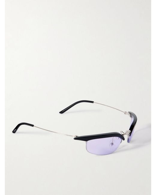 Prada Metallic D-Frame Acetate And-Tone Sunglasses