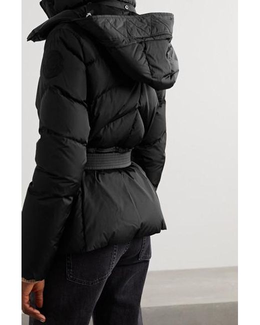 moncler belted quilted shell down jacket