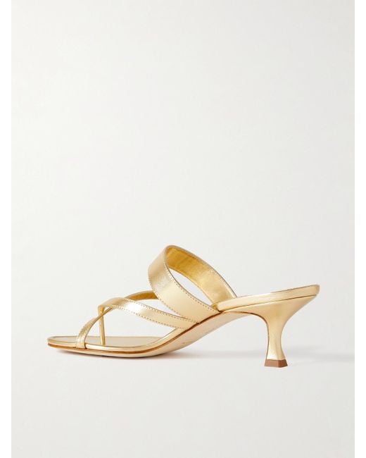 Sandales En Cuir Métallisé Susa 50 Manolo Blahnik en coloris Natural