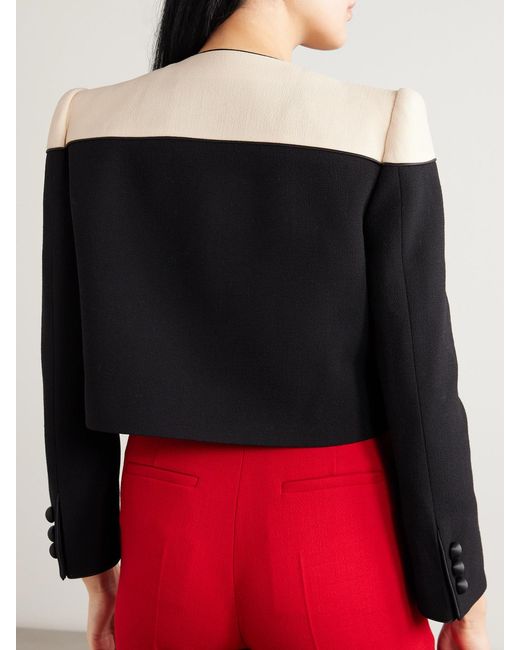 Valentino Garavani Black Two-Tone Wool Jacket