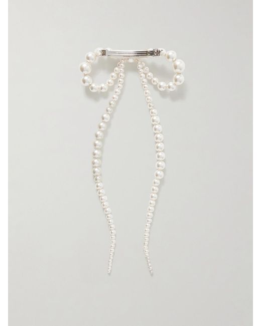Jennifer Behr White Presley Pearl-Like Hair Clip
