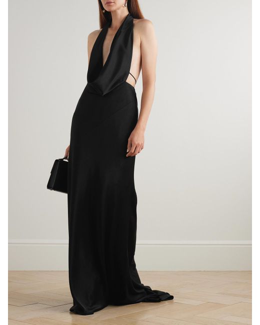 Robe Du Soir Dos Nu En Crêpe Satiné Alex Perry en coloris Black