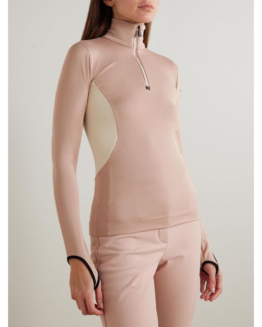 Moncler Pink Color-Block Stretch-Jersey Base Layer