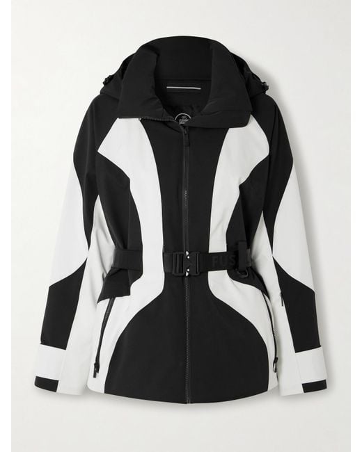 Fusalp Black Lexa Zweifarbige Skijacke Mit Kapuze Und Gürtel