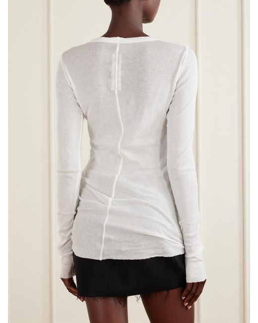 Rick Owens White Cotton-Jersey T-Shirt