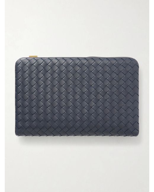 Bottega Veneta Blue Mezzanotte Intrecciato Leather Wallet