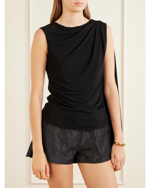 Kallmeyer Black Floriana Ruched Jersey Tank