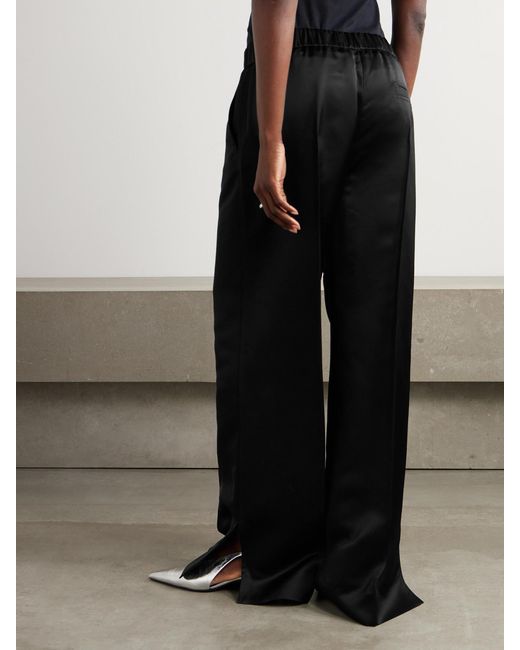 Jil Sander Black Satin Wide-Leg Pants