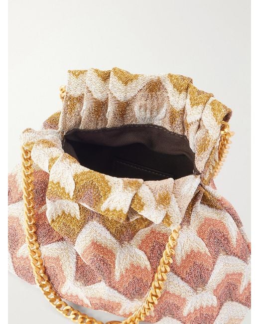 Missoni Natural Crochet-Knit Drawstring Bag