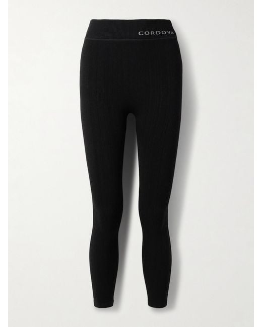 CORDOVA Black Sol Ribbed-Knit Leggings