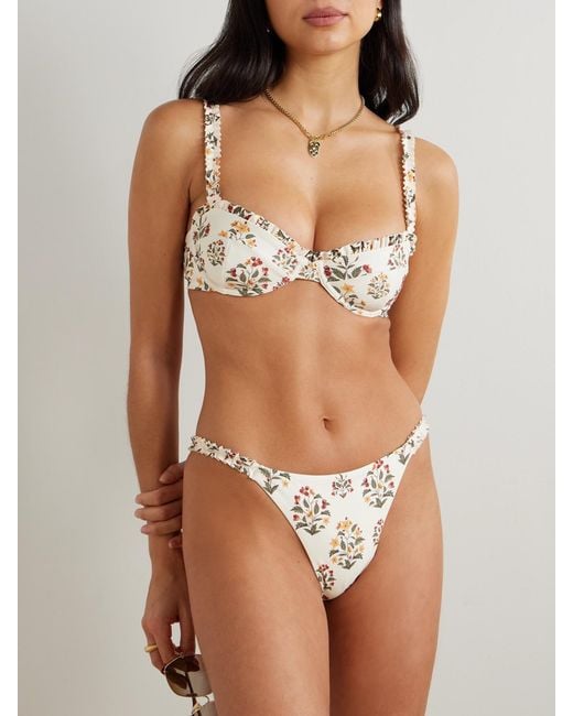 Agua Bendita Natural Agraz Andes Floral-Print Stretch Recycled Balconette Bikini Top