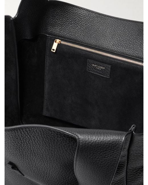 Saint Laurent Black Le 5 À 7 Bea Textured-Leather Tote