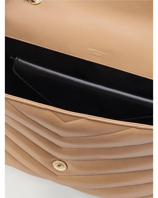 Saint Laurent Natural Loulou Large Matelassé Leather Shoulder Bag