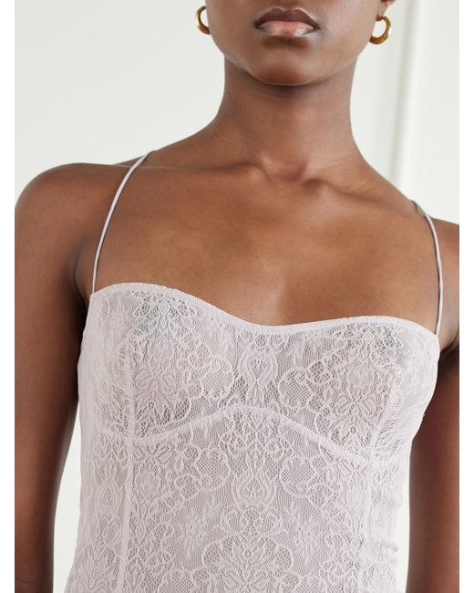 PAULINE DUJANCOURT Pink Liqaa Lace Bodysuit
