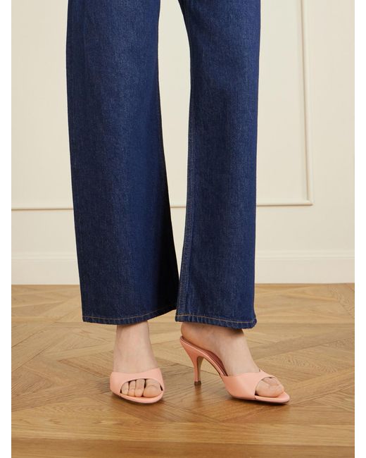 Aeyde Pink Samia Leather Mules