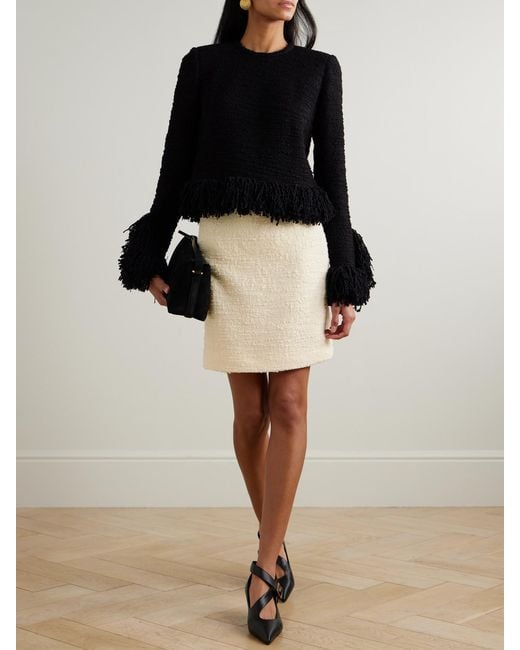 LIBEROWE Natural Tavi Wool-Blend Tweed Mini Skirt