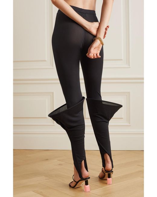 Loewe Black Crepe Stirrup Leggings