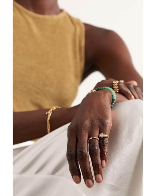 Sydney Evan Metallic Marquis Eternity 14-Karat Emerald Ring