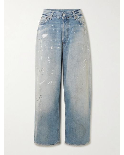 Acne Blue Tief Sitzende Jeans Aus Bio-Denim Mit Weitem Bein