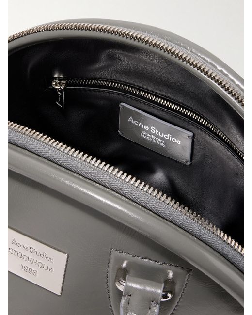 Acne Gray Bowlina Schultertasche Aus Leder