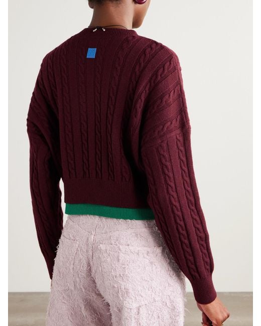 Loewe Layered Cable-Knit Wool Sweater