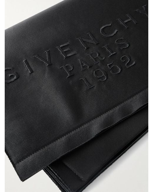 Givenchy Black Clutch Aus Satin Mit Stickerei