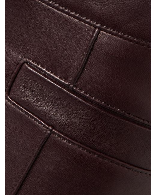 Chloé Brown Leather Flared Pants