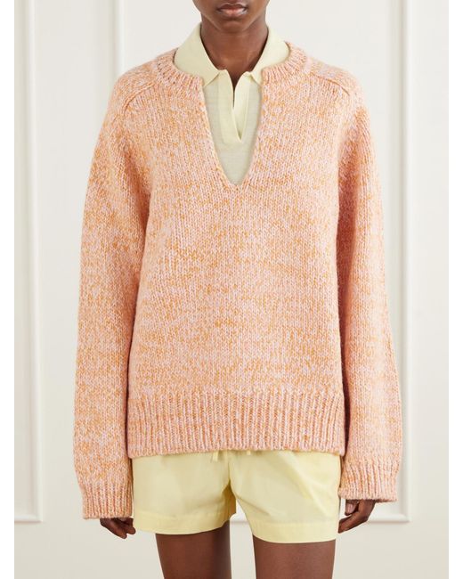 Sanderlak Pink Melange Alpaca And Wool-Blend Sweater