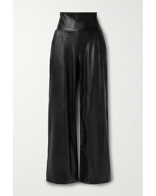 Commando Faux Stretch-leather Wide-leg Pants in Black - Lyst