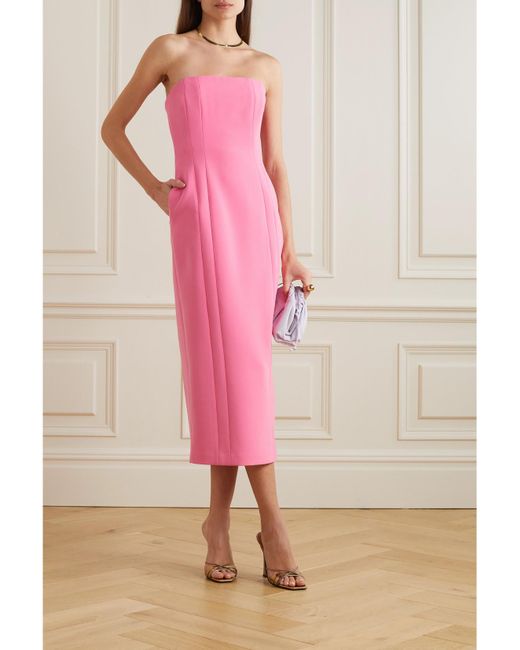 Robe Midi Bustier En Cady Elizabeth A.L.C. en coloris Pink
