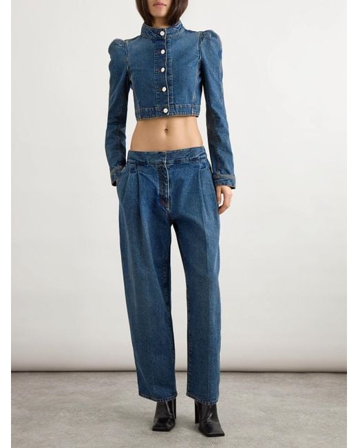 Alaïa Blue Cropped Denim Jacket