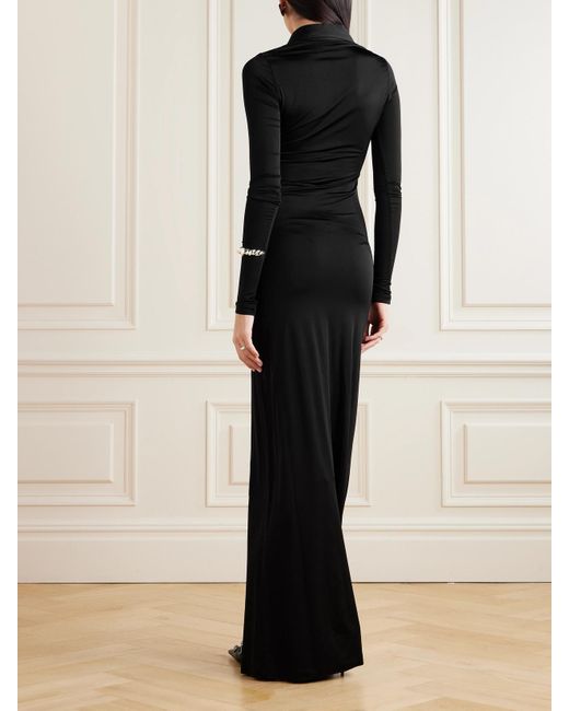 Balenciaga Black Maxi-Hemdblusenkleid Aus Stretch-Jersey
