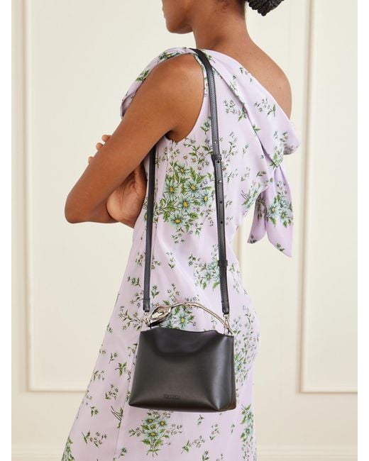 Erdem Black Bloom Mini Leather Clutch