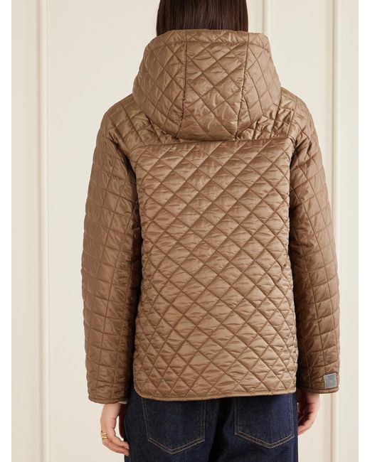 Max Mara Brown Padded Quilted Shell Jacket