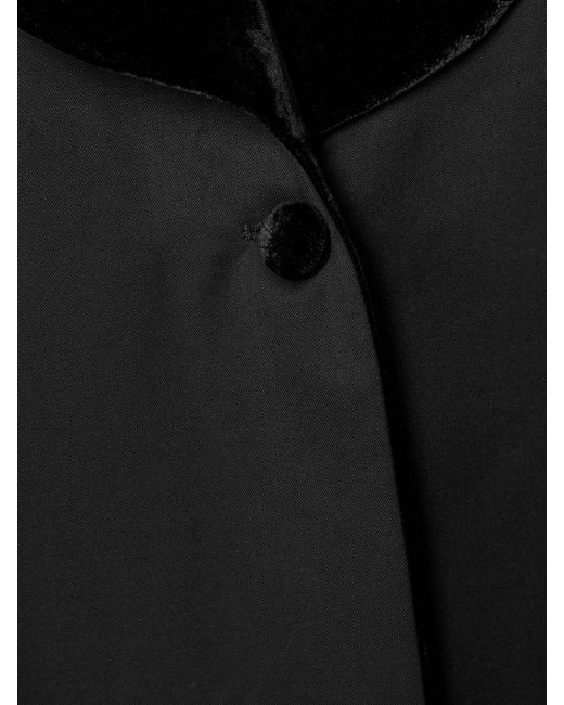 Abadia Black Joud Mantel Aus Twill Aus Einer Wollmischung Mit Samtbesatz