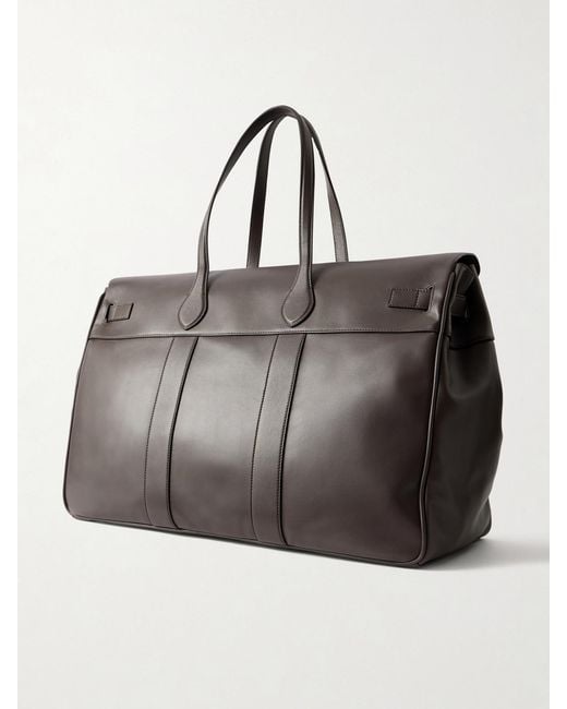 Brunello Cucinelli Black Leather Weekend Bag