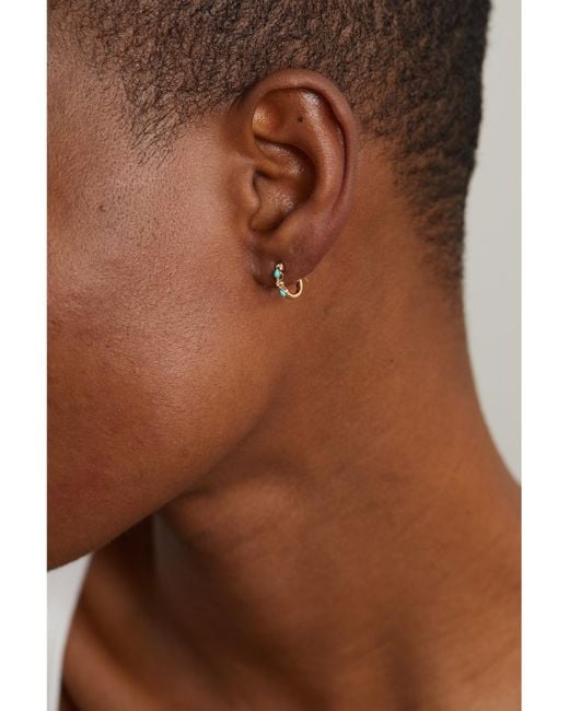 Sydney Evan Metallic 14-Karat, And Diamond Hoop Earrings