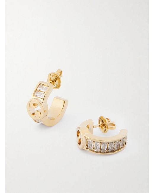 Gucci Metallic Blondie-Tone And Cubic Zirconia Earrings