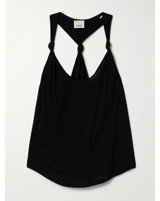 Isabel Marant Black Elody Knotted Jersey Tank
