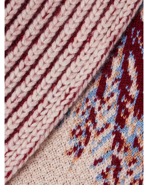 Etro Red Oversized-Cardigan Aus Einer Woll-Baumwollmischung