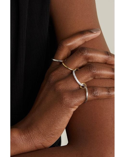 Spinelli Kilcollin Metallic Nimbus Set Of Four Sterling And 18-Karat Diamond Rings