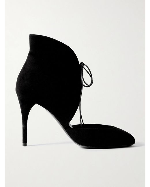 Alaïa Black Cutout Suede Ankle Boots