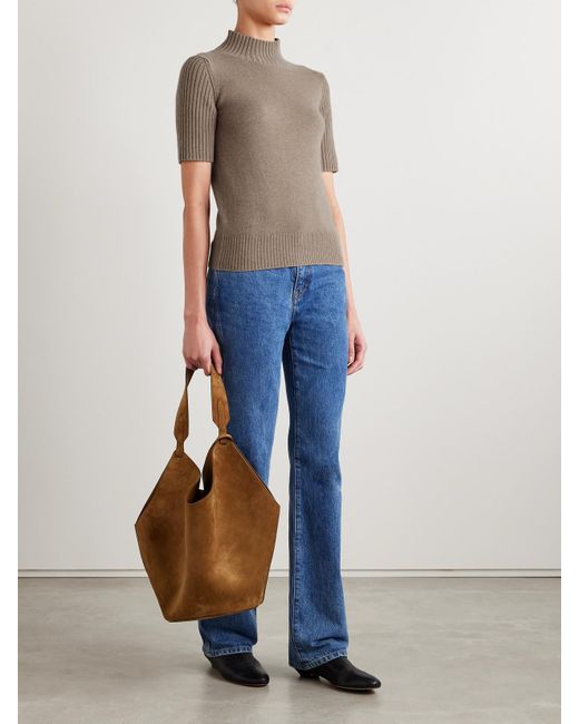 Khaite Gray Talvi Cashmere Turtleneck Sweater