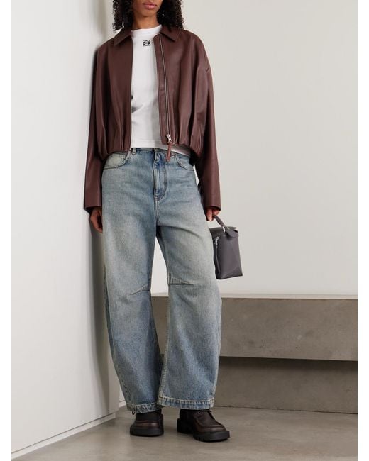 Loewe Brown Balloon Leather Jacket