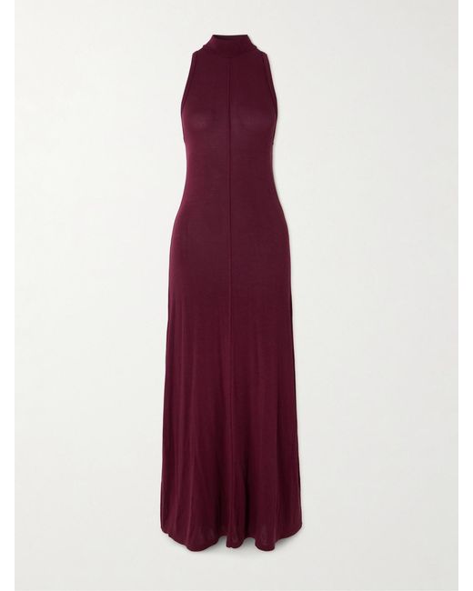 St. Agni Purple Tencel Lyocell-Blend Jersey Maxi Dress