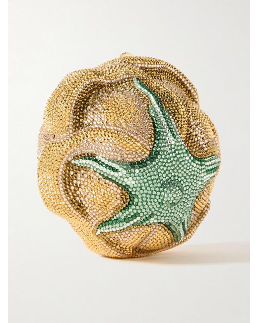 Judith Leiber Natural Golden Rose Crystal-Embellished-Tone Clutch